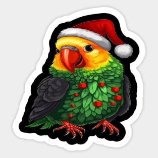 Parakeet Christmas Sticker